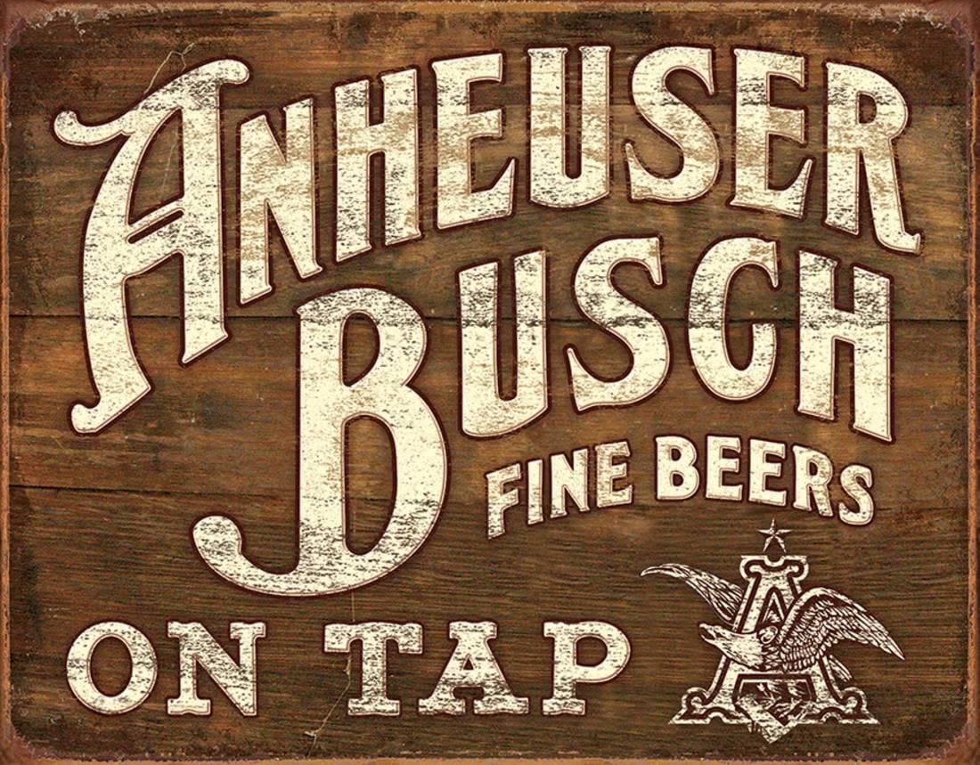 Anheuser Busch Fine Beers Tin Sign 16x12.5