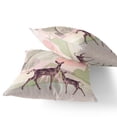 thumbnail image 2 of Set of Two 16" X 16" Black and Pink Deer Abstract Indoor Outdoor Throw Pillow, 2 of 5