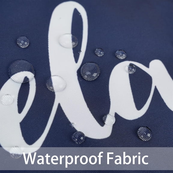 Outdoor Waterproof Throw Pillow Covers 18x18 Inches Set of 2 Navy Blue and White Pillows Cover for Patio Furniture Garden Porch