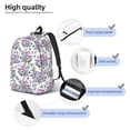 thumbnail image 4 of Naloa Violets Flowers Canvas Backpack for Men Women Rucksack Casual Travel Daypack College Tote Satchel Bookbag for Teens-Medium, 4 of 7