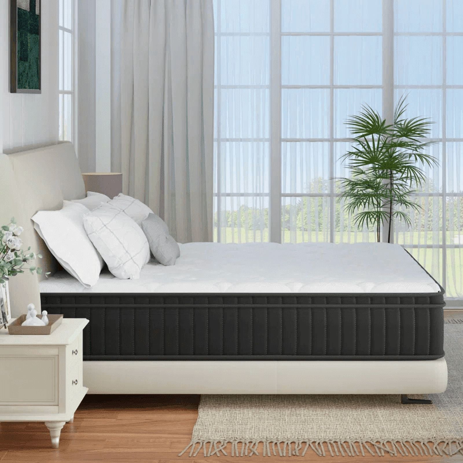 Twin Size 10 Inch Medium Firm Hybrid Mattress with Cooling Gel Memory Foam, CertiPUR-US Certified Mattress in a Box Pressure Relief Removable Cover No Fiberglass (Twin, 10 in)