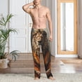 thumbnail image 2 of Naloa Jungle Meditating Lion Pajama Pants Men, PJ Bottoms, Sleep & Lounge Pants-Large, 2 of 6