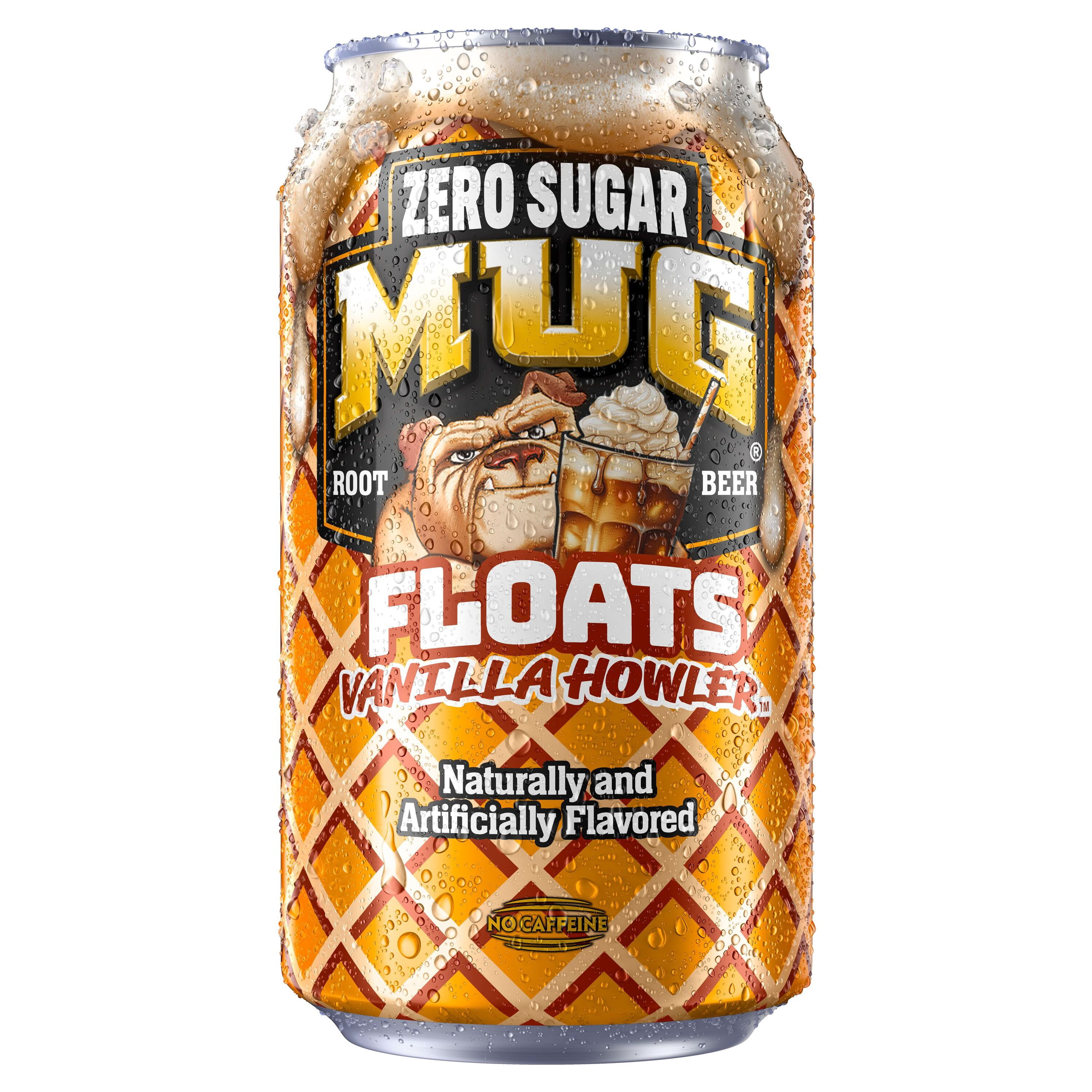 MUG Floats Vanilla Howler Zero Sugar Soda Pop, 12 fl oz, 12 Pack Cans