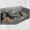 thumbnail image 6 of Mystic Soft Flannel Fleece Throw Blanket, Sun Face in a Circle Motif Esoteric Inner Power of the Cosmos Theme, Cozy Plush for Indoor and Outdoor Use, 70" x 90", Black White Cream, by Ambesonne, 6 of 6