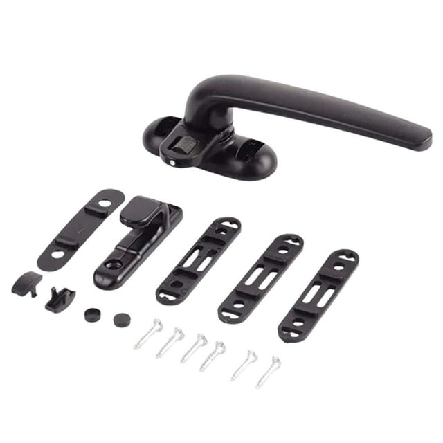 Manija de bloqueo abatible universal, para ventanas de muebles, con manija de bloqueo, manija de puerta, manijas de ventana para interruptor Negro derecho Macarena Manija de bloqueo del marco