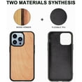 thumbnail image 4 of Solid Wood Phone Case for iPhone 13 Pro Max, Luxurious Natural Wood Grain Case with Drop Tested Shockproof Bumper and Camera Lens Protection Cover for iPhone 13 Pro Max (6.7) MW Cherry, 4 of 17
