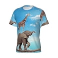 thumbnail image 3 of Rocae Elephant Giraffe for Men's Moisture-Wicking Crew Tee - T-Shirt for Sports, Outdoor Activities, and Casual Wear, 3 of 9