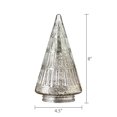 thumbnail image 5 of Glass Ribbed Christmas Tree Tabletop Decoration, Silver, 7.9", by My Texas House, 5 of 5