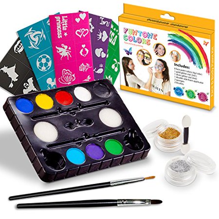 Face Paint Kit ,Best Kids Makeup Set ,This Body Painting Kits for Cool Birthday Parties, (Best Paint To Use For Face Painting)