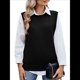 thumbnail image 3 of Suéteres de Punto para Mujer, Cuello Redondo, Lazo, Color Liso, Botones y Abertura Lateral, 2025 Negro M, 3 of 9