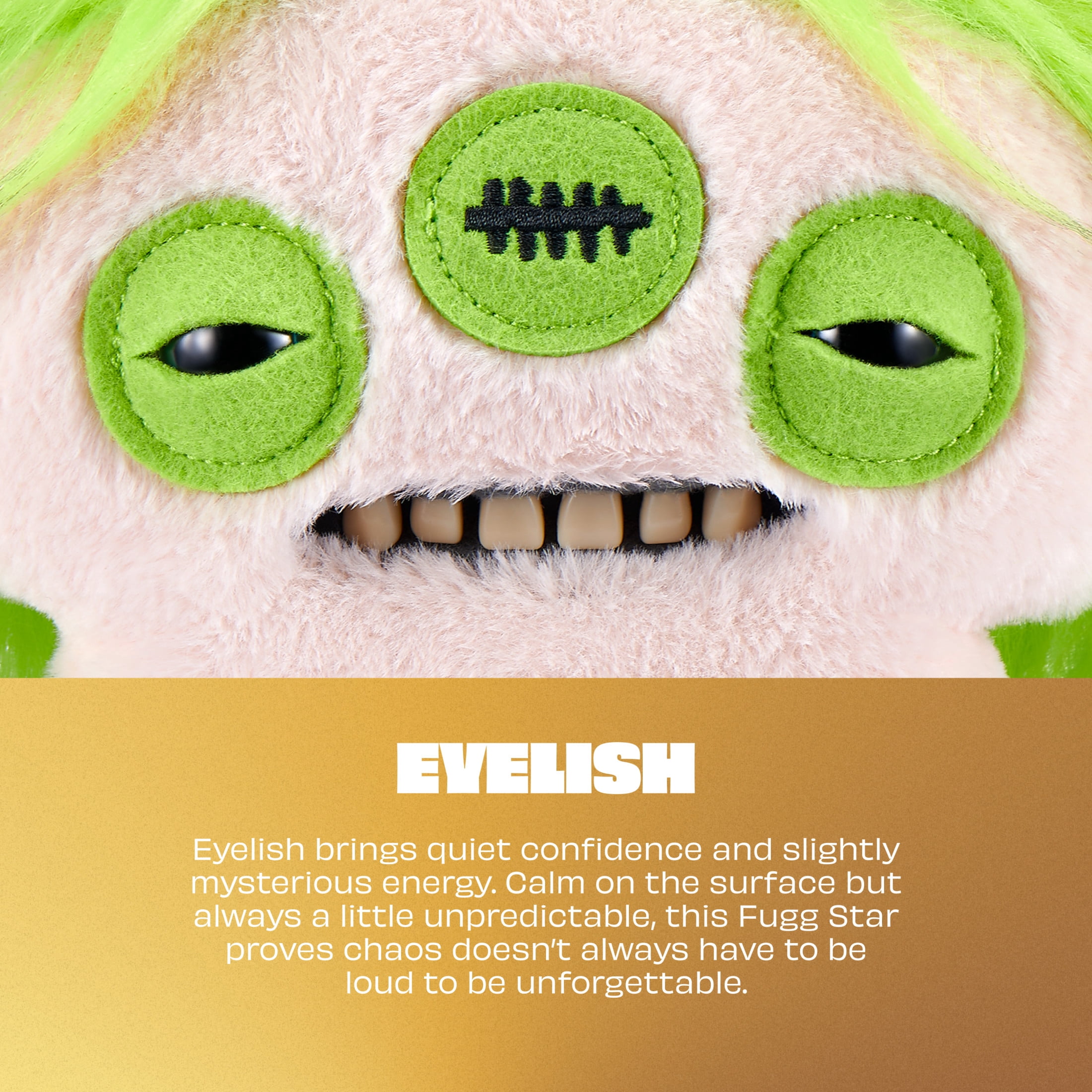 Fuggler Fugg Stars Series 2 9 Inch Plush Collectible Toy (Eyelish) by ZURU Featuring Funny Ugly Monster Design with Wild Expressions, Unique Personalities, and Chaotic Style for Fans and Collectors