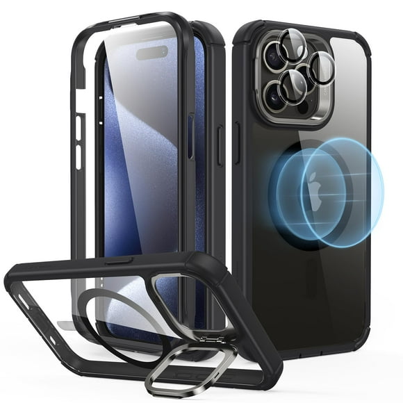 Funda ESR para iPhone 15 Pro Max con Soporte, MagSafe Transparente Negra