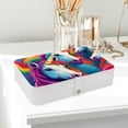 thumbnail image 6 of Unicorn PU Leather Jewelry Display Organizer Box Display Case Portable Earring Holder with Removable Compartment, 6 of 6