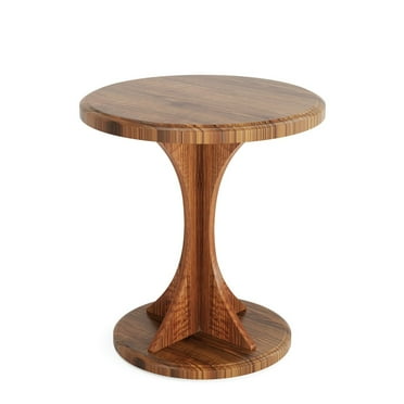 Yardi Yarda Wood End Table, Round Sofa Side Table, Vintage Nightstand for Indoor, Brown