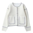 thumbnail image 3 of MKOSPLRT Kids Cardigan Sweaters Crewneck Button Down Knit Cardigans Long Sleeve Cable Knit Cardigans Color Block Fall Jacket with Pocket, 3 of 10