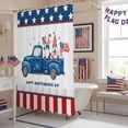 thumbnail image 5 of Blue Truck Shower Curtain, 36" x 72", Happy Independence Day U.S. Flag Gnome Star Waterproof Bathroom Curtain Washable Shower Curtain Set with 12 Hooks, 5 of 9