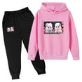 thumbnail image 1 of RXIRUCGD Mode Ensemble à Capuche Manches Longues Imprimé Décontracté pour Filles et Garçons (Rose, Taille : 5 Ans), 1 of 2