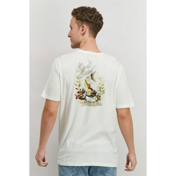 Havana Jim Men Crew Neck Short Sleeve Graphic Print T-shirt, White Size XXL