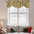 thumbnail image 3 of Tie Up Valances for Windows, Yellow Sunflower Adjustable Valance Curtains Window Treatment for Living Room/Bedroom, Black White Stripe Farmhouse Rod Pocket Kitchen Curtains & Drapes 42x12 Inch, 3 of 9