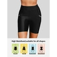 thumbnail image 6 of Attraco Womens Swim Shorts Board Shorts Swimwear Bathing Suits Bottoms with Pocket High Waisted Quick Dry, 6 of 7