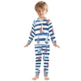 thumbnail image 6 of FORMRS Long Sleeve Top and Pants Pajama Set for Niños 2-Piece Sleepwear, Sizes 18M-8Y, Blue Sailboats, 6 of 6