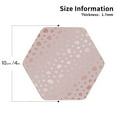 thumbnail image 2 of Lsque Rose Gold Abstract Spots 1 Pattern 4" Drink Coasters Set of 4, PVC Leather Absorbent Coasters, Table Coaster Set Decorative Coffee Cup Coasters Housewarming Gift -Hexagon, 2 of 6