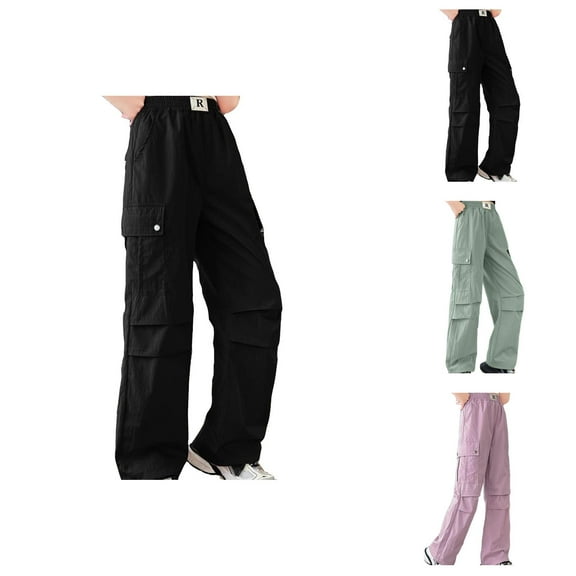 Girls Pants Casual Pants for Girls Fashion Cargo Style with Pockets for Streetwear Ideal for Ages 4 to 14