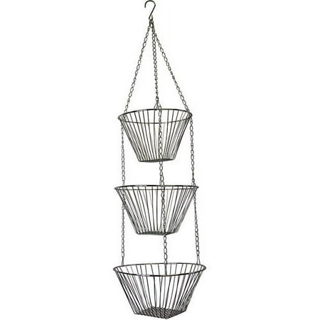 Fox Run Three Tier Hanging Wire Baskets Chrome