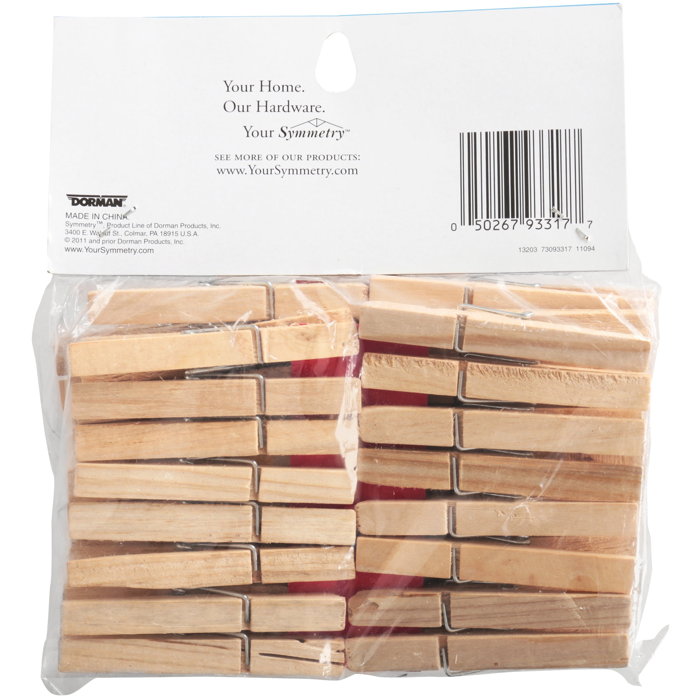 (3 pack) Symmetry Natural Wooden Clothespins, 2.78”, Non-Coated, Traditional, Clothespins for Crafts, 50 ct
