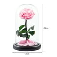 thumbnail image 5 of Eternal Rose in Glass Dome Romantic Aesthetic Artificial Eternal Rose Flower in Glass Dome Gift Mother's Day Supplies-Pink, 5 of 8