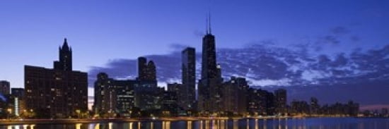 Lit Up Buildings At