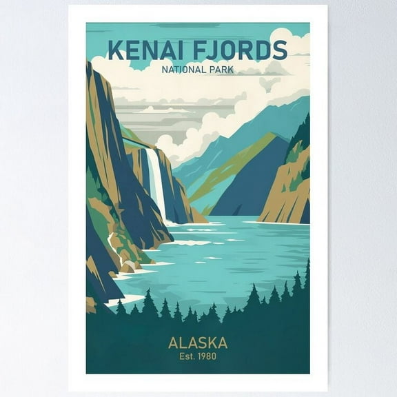 KENAI FJORDS National Park Poster, 8x12 UNFRAMED