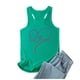 thumbnail image 1 of Camiseta sin mangas con estampado de letras para mujer, ideal para el verano: camiseta informal de cuello redondo con ajuste en el pecho, ideal para el día a día, 1 of 5