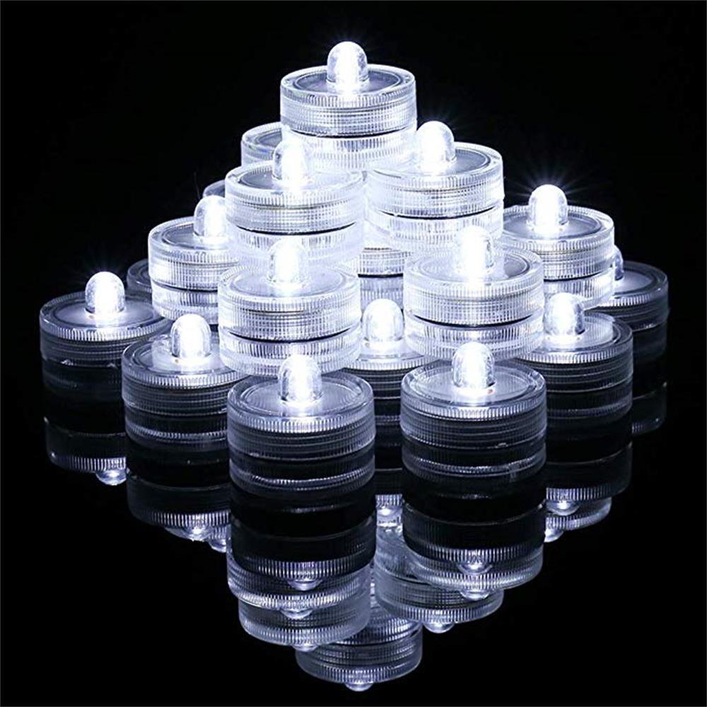 10x LED Submersible Waterproof Wedding Decoration Battery Light Candles White