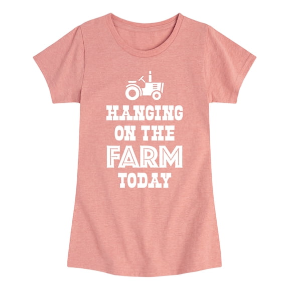 Instant Message - Hanging On The Farm Today - Toddler & Youth Girls Short Sleeve Graphic T-Shirt