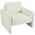 thumbnail image 4 of Modern Bouclé Upholstered Accent Chair for Living Room Bedroom and Office with Sturdy Frame and Plush Comfort in Ivory, 4 of 9