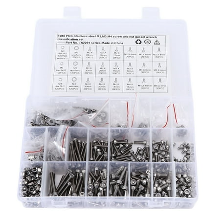 

Hex Socket Head Screws Nuts Assortment Antioxidation M2 M3 M4 Screw Nut Gasket Kit Antirust For Cars Trucks Ships