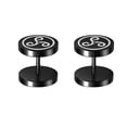 thumbnail image 2 of Pendientes de botón jinwen Barra de Acero Inoxidable para Hombres y Mujeres Estilo J, 2 of 8