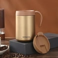Ludlz 500ML Insulated Travel Mug with Lid Handle Portable Reusable