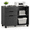 Black, variant on 3-Drawer Rolling File Cabinet with Large Open Storage Shelves, Lateral Mobile Printer Stand for Home Office, White-Wash Finish, 30.7" L x 15.2" W