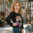 thumbnail image 3 of Xixirimido Colorful Paint Otter Pattern Girls Casual T-Shirt Crew Neck Tunic Tops Long Sleeve Loose Fit Soft Blouse Tie-hem Tees for Fall Winter, Size 9-10, 3 of 7