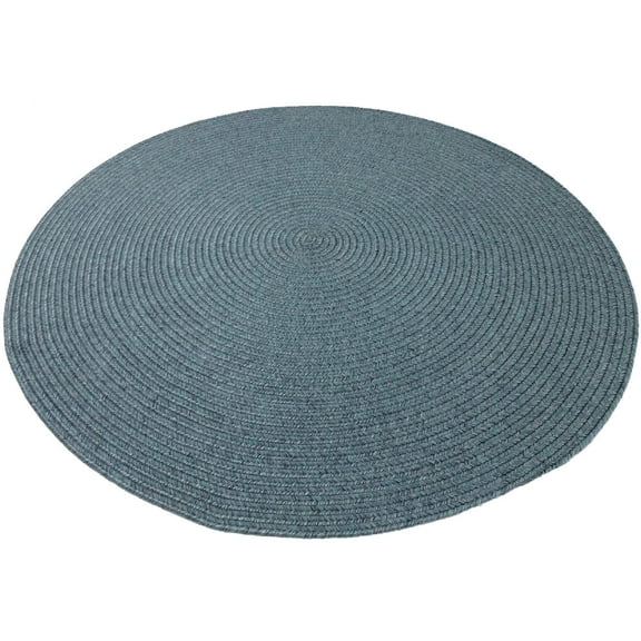 Renwil Sage Blue 60" Round Modern Polyester Fabric Outdoor Rug in Blue