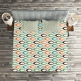 thumbnail image 2 of Ambesonne Retro Quilted Coverlet 3 Pcs, Aquatic Life Ocean Fish, Queen Size, Salmon Brown Turquoise, 2 of 2