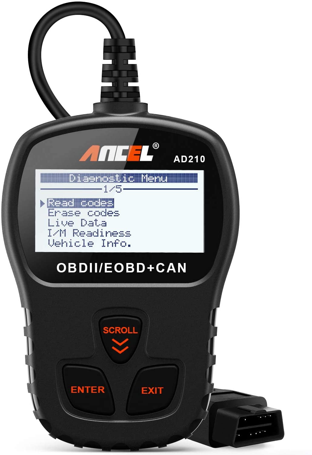 ANCEL AD210 OBD II Car Code Reader Automotive Vehicle OBD2 Scanner Diagnostic Scan Tool Black