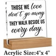 thumbnail image 2 of Remembrance Sympathy Grief Gifts Where There is Great Grief There is Great Love Clear Desk Decorative Sign Acrylic Sign With Wooden Stand for Desk Table Shelf 4x4 Inch, 2 of 4