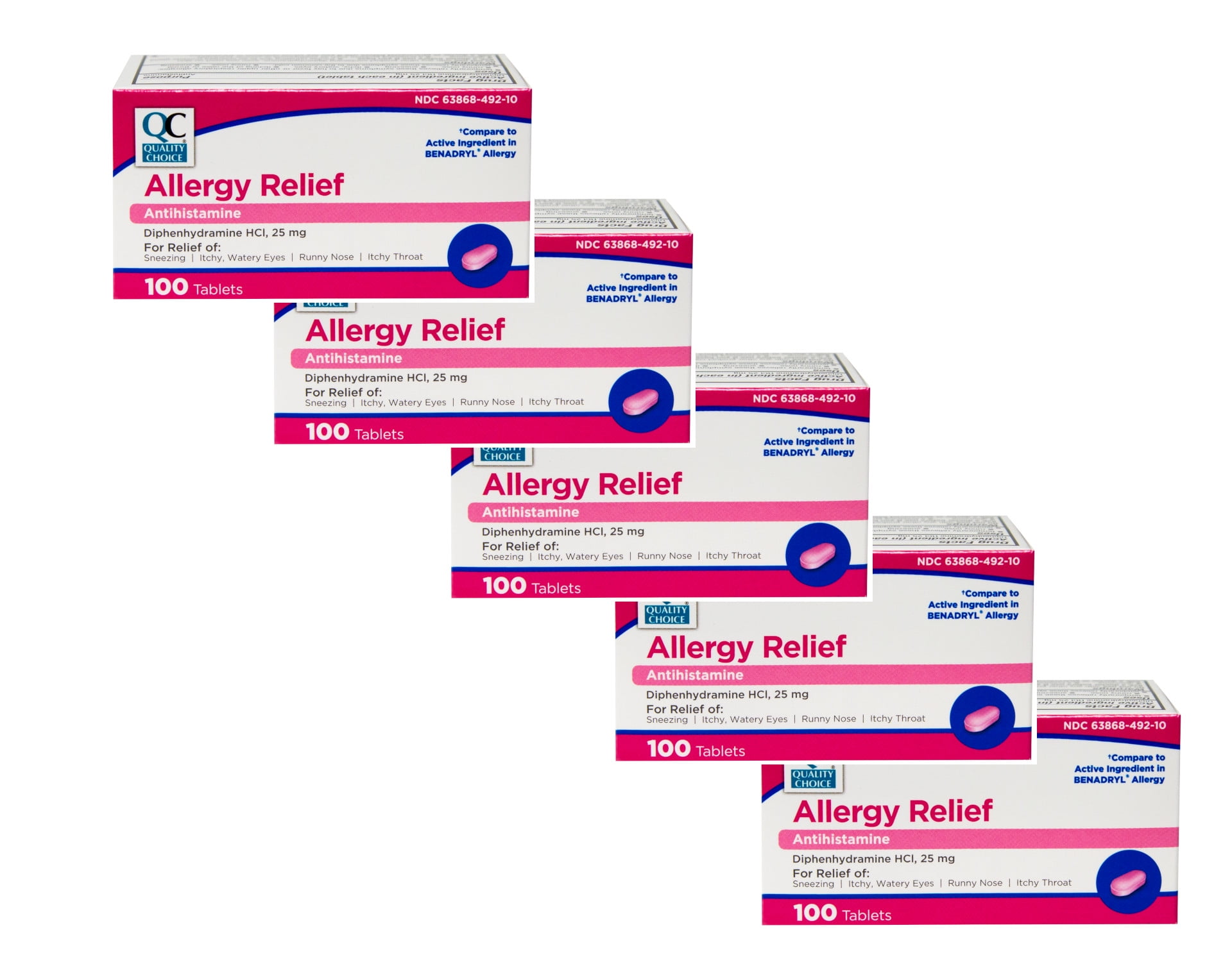 5 Pack Quality Choice Allergy Complete 100 Tablets Each