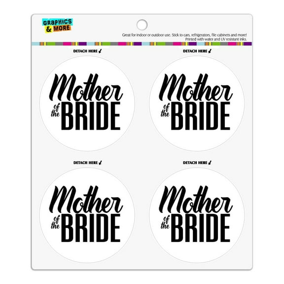 Mother of the Bride Wedding Refrigerator Fridge Locker Vinyl Circle Magnet Set