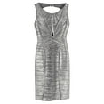 thumbnail image 1 of Pre-Owned Herve Leger Foil Cutout Bandage Dress in Silver Rayon, 1 of 2