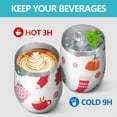 thumbnail image 4 of Christmas 12oz Stainless Steel Insulated Wine Tumbler with Lid and Straw – Double Wall Vacuum Mug for Hot & Cold Drinks, 304 Steel Interior, Sweat-Free Design, 4 of 5