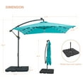 thumbnail image 5 of ACEGOSES 8.2x8.2ft LED Outdoor Square Patio Offset Hanging Umbrella with Base,Steel Ribs and Lights for Deck,Garden and Yard,Lake Blue, 5 of 8